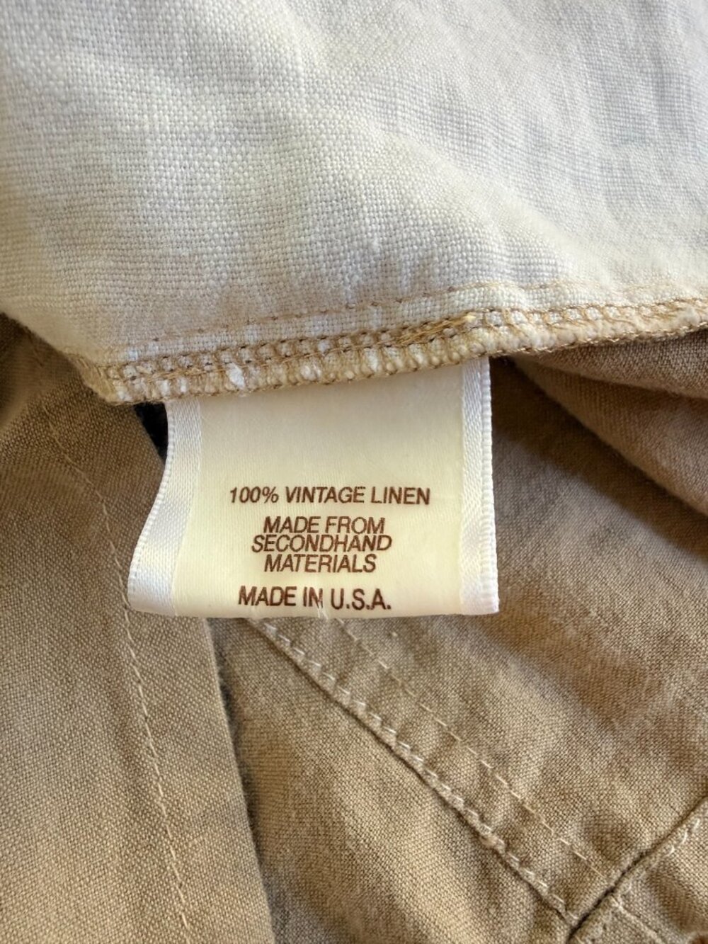 Upcycled Linen Colorblock Top - Small - Picture 7 of 8